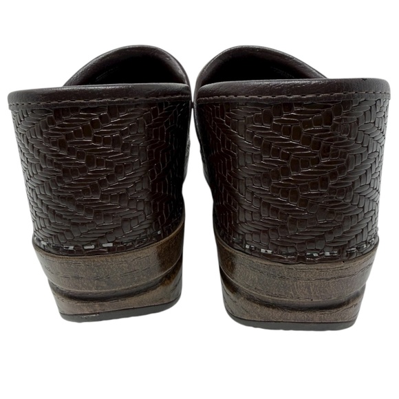 Dansko Professional Brown Woven Leather Clogs - Picture 12 of 14